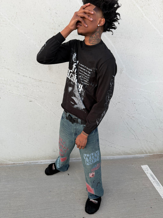 Black "Get Fly" Graffic Longsleeve