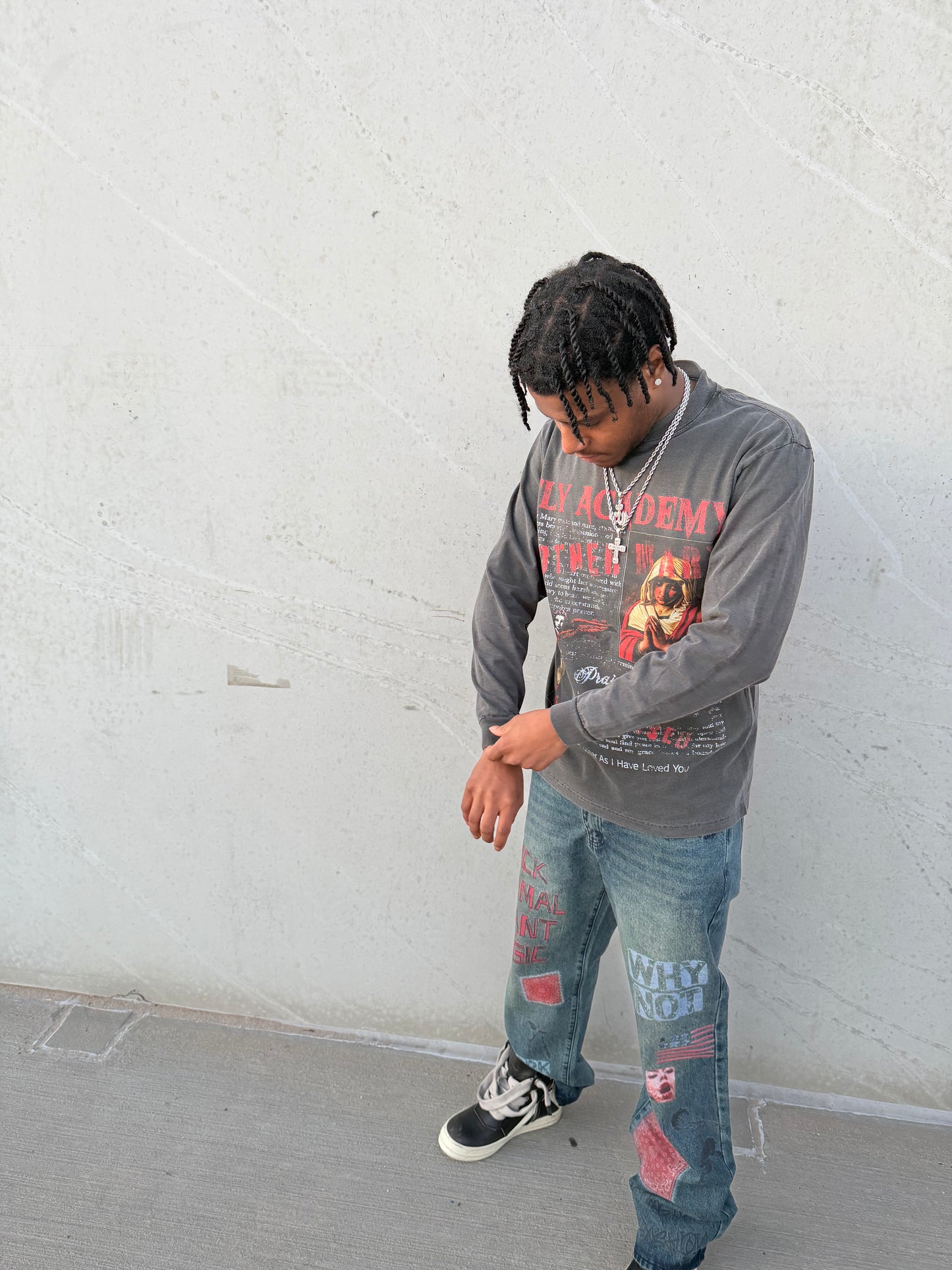 Gray "Get Fly" Graphic Longsleeve