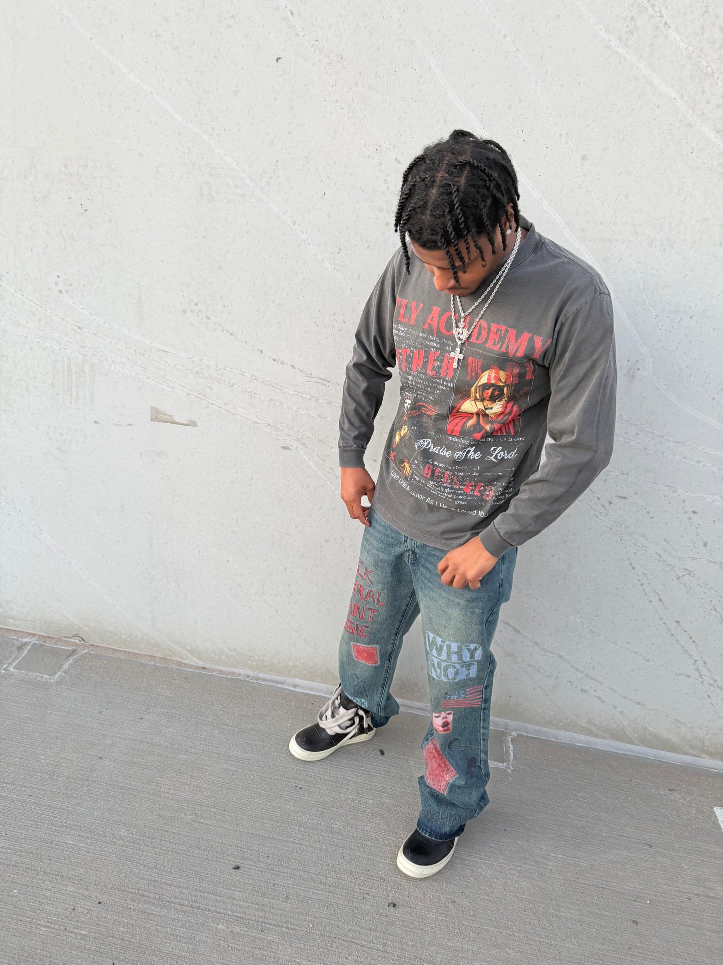 Gray "Get Fly" Graphic Longsleeve