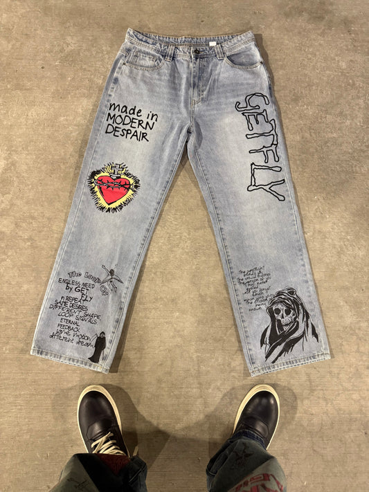 Blue "Graffiti" Denim